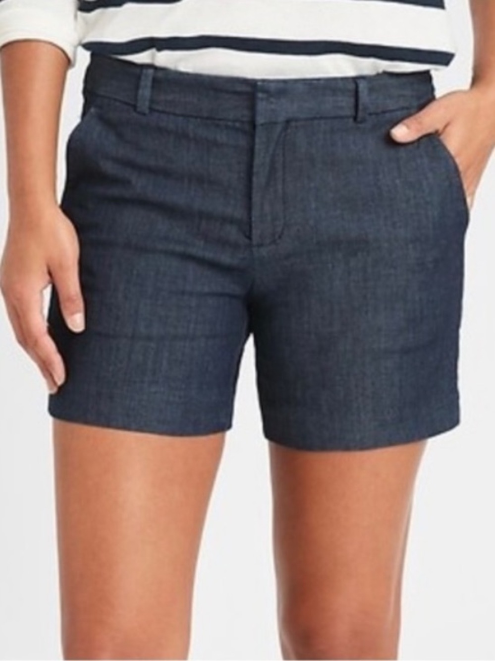Banana Republic High Rise Chambray Tailored Shorts Size 18 Inseam 5” NWT